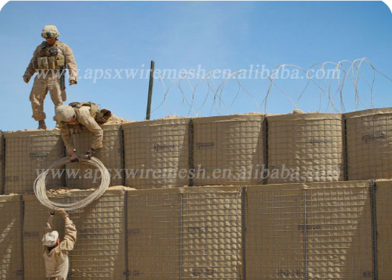 Сваренная военные стена Hesco армии барьера Mil 7 защитительная для защиты от наводнений
