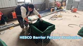 Процесс производства защитного барьера HESCO | От сырья к готовому продукту