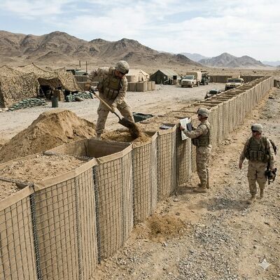 Defensive Barrier 3"X3" Welded Steel Gabion Sandbags Bastion Flood Perimeter Security Protective Wall