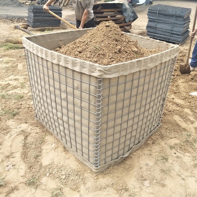 Военный барьер 50 x 50mm песка Hesco провода Galfan
