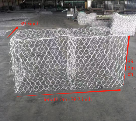 Корзина провода стандарта 1x1x2m 3.05mm 80x100mm Gabion для проекта строительной площадки