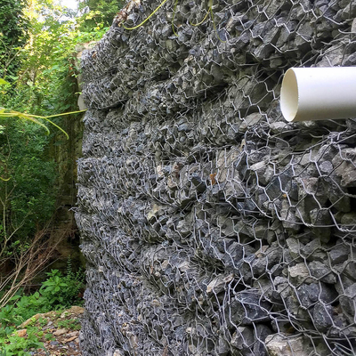 клетка Gabion провода коробки 3.05mm 80*100mm Galfan Gabion шестиугольная для подпорной стенки