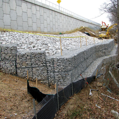 80*100mm оцинковывают покрытые клетки подпорной стенки провода коробки Gabion для предохранения от реки