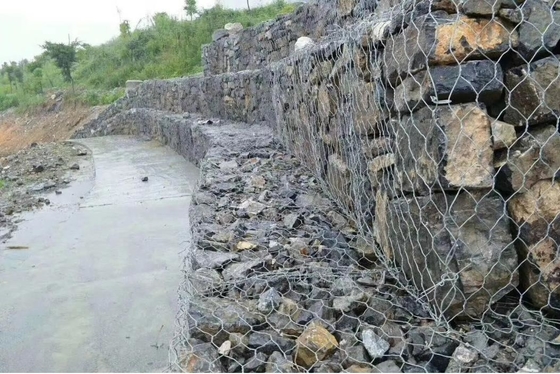 Pvc покрыл 3.0mm гальванизированную коробку gabion ТЮФЯКА ЦИНКА ячеистой сети Gabion шестиугольную
