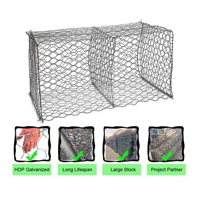 Удобрите сохранение коробки Gabion ячеистой сети с диаметром провода 3.0mm