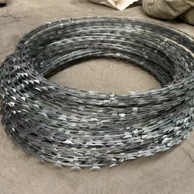Оцинкованный Concertina Razor Wire Cross Coil Двойные петли