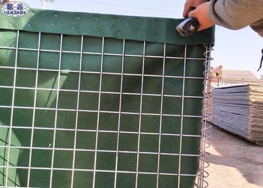 Гибкий песок заполнил Габион гальванизированное барьерами с зеленым Геотекстиле