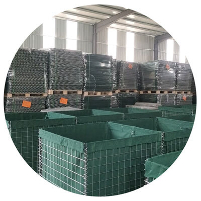 Стандартные военные горячеоцинкованные оборонительные барьеры Бастион, Оборонительная песчаная стена Hesco на стрельбище