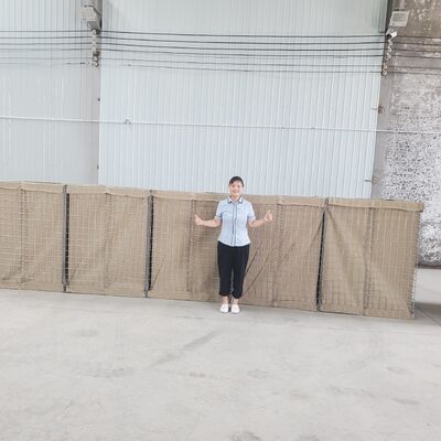 Защитный барьер в стиле Hesco из стальной сетки для защиты от взрывов и военной фортификации