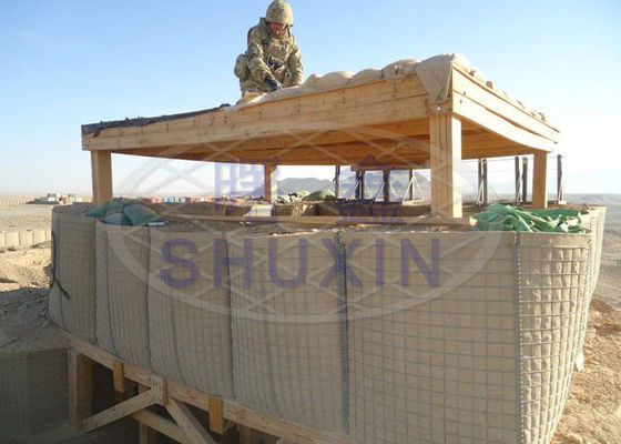 Подгонянное заполнение песка барьера 0.61x0.61x1.21m глубокое сваривая военное