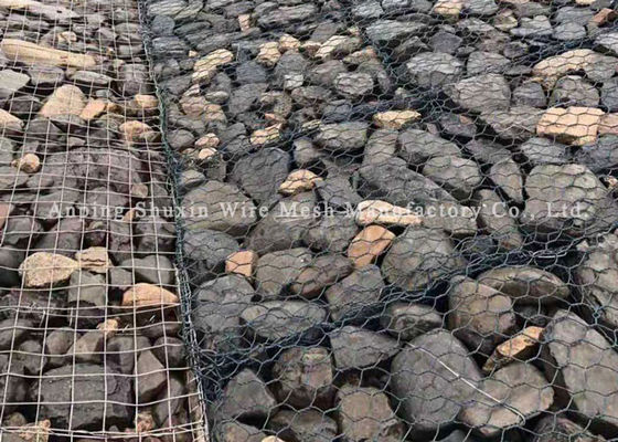 Pvc 2.0mm покрыл корзины Gabion моста сплетенные защитой