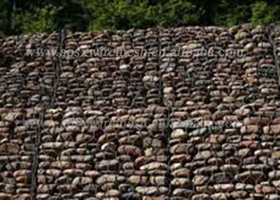 Сплетенный камень коробки подпорной стенки ячеистой сети 2.0mm Gabion заполнил