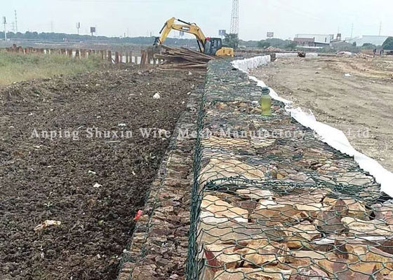 Сохранение гальванизировало 3 переплело шестиугольную корзину Gabion