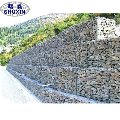 Двойной 3.9mm переплетенный камень Gabion провода гальванизированный корзинами заполнил клетки предотвращая ломать утеса